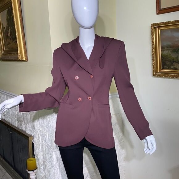 Gianfranco Laura Double Breasted Hooded Blazer - Picture 2 of 16